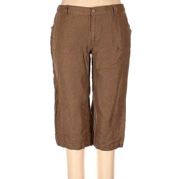 Coldwater Creek Brown Tan Linen Blend  Pants Size 12 - Picture 1 of 7
